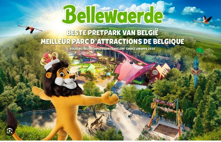 2x Ticket Bellewaerde Attractiepark. Geldig tem 4-10- '26, Tickets en Kaartjes, Twee personen, Ticket of Toegangskaart