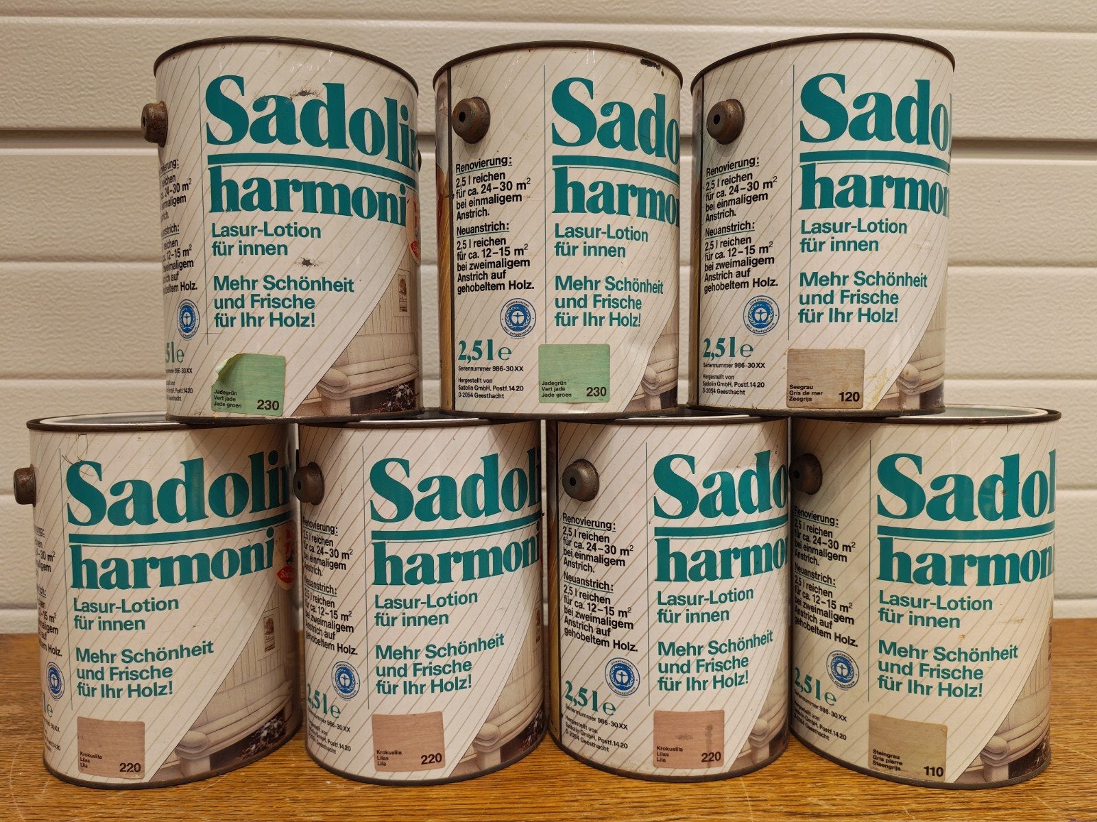 Teinture à bois Sadolin 4€/2,5L 20€/7 pots, Bricolage & Construction, Neuf, Moins de 5 litres, Enlèvement ou Envoi, Vert