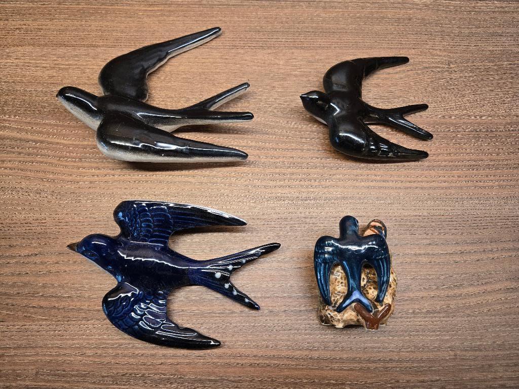 vintage zwaluwen 4 stuks jaren 50- 60, Antiek en Kunst, Ophalen of Verzenden