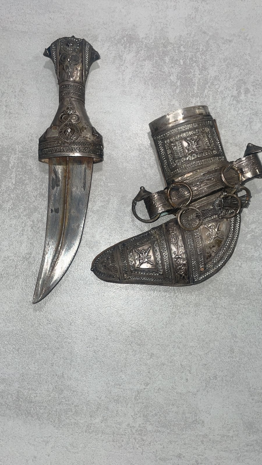 Couteau en argent sabre epee, Antiek en Kunst, Antiek | Zilver en Goud, Ophalen, Zilver