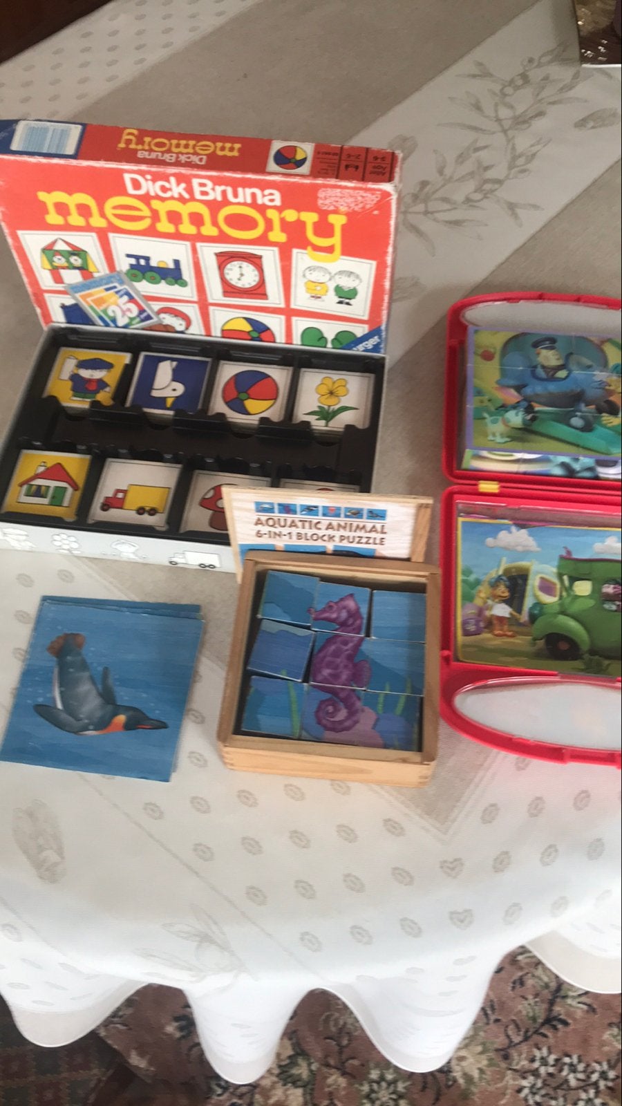Memory En 2 blokpuzzels, Hobby en Vrije tijd, Vijf spelers of meer, Ophalen of Verzenden, Gebruikt