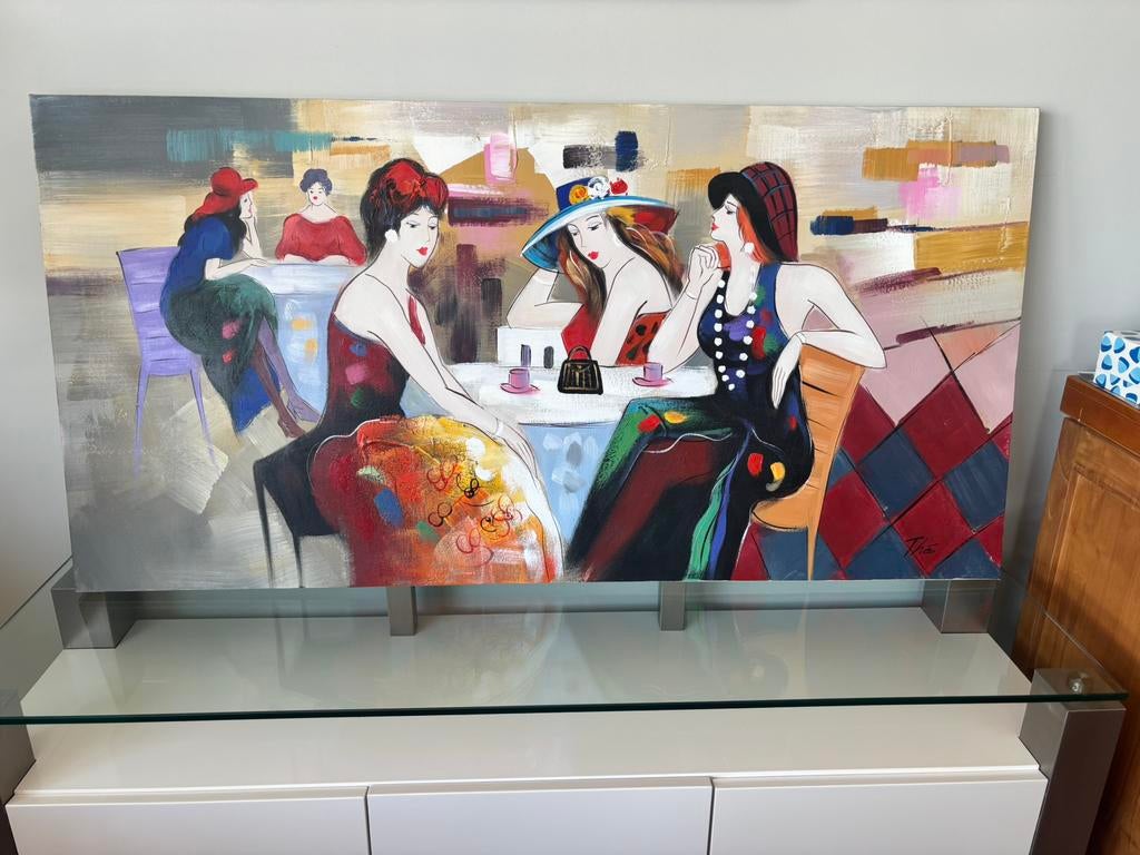 Kleurrijk en modern schilderij “THÉO”, Antiek en Kunst, Kunst | Schilderijen | Modern, Ophalen
