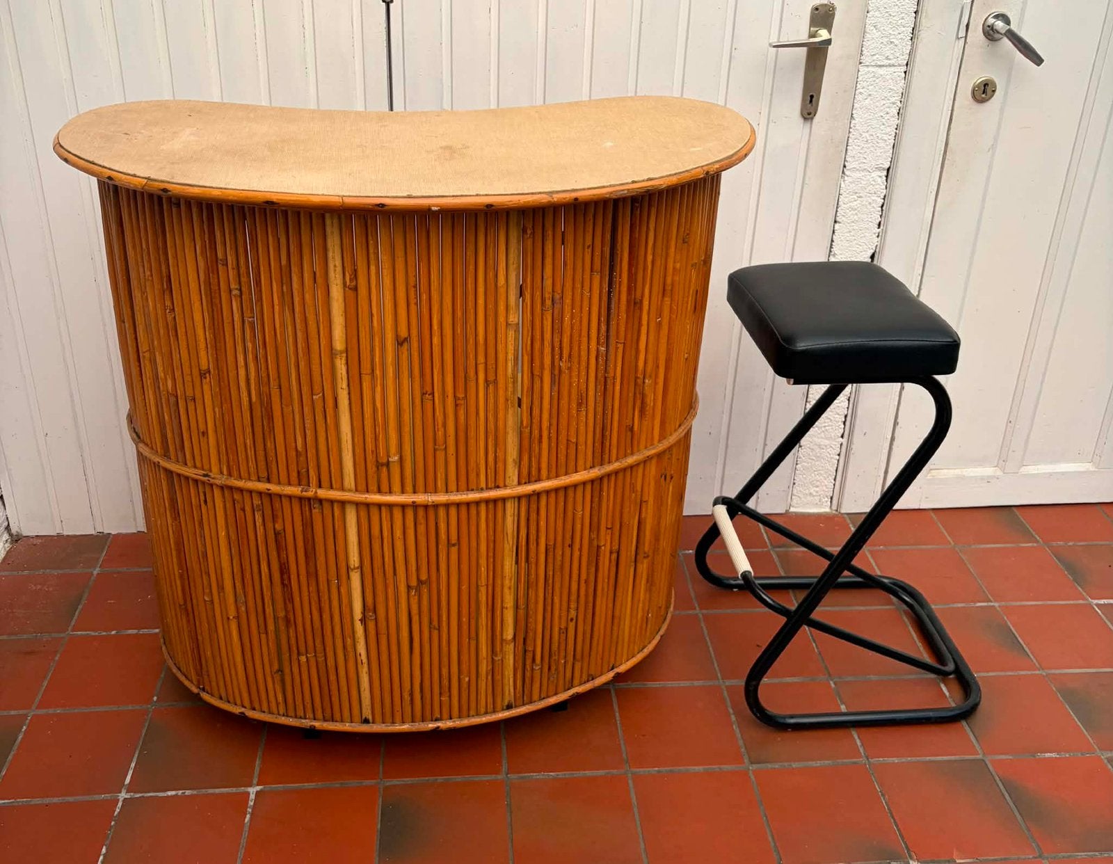 Vintage bamboebar, Ophalen, Gebruikt