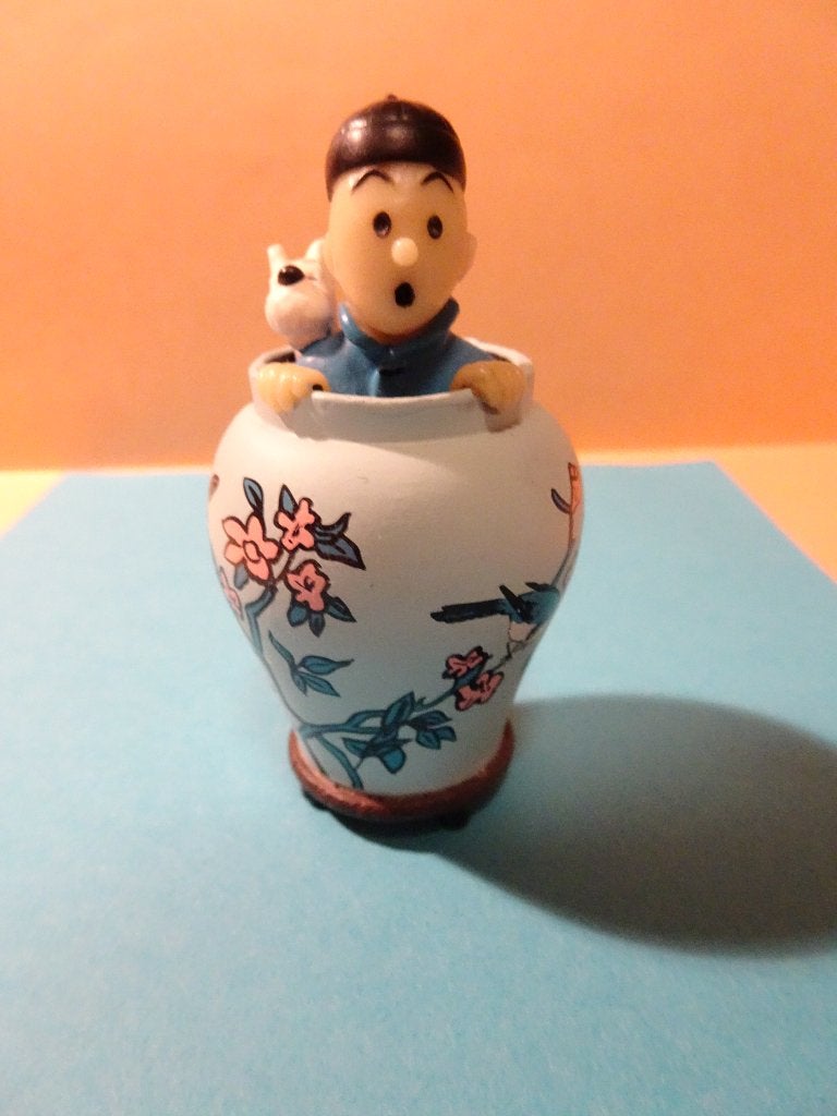 Figurine ML - Tintin et Milou dans la potiche, Enlèvement ou Envoi, Tintin, Comme neuf, Statue ou Figurine