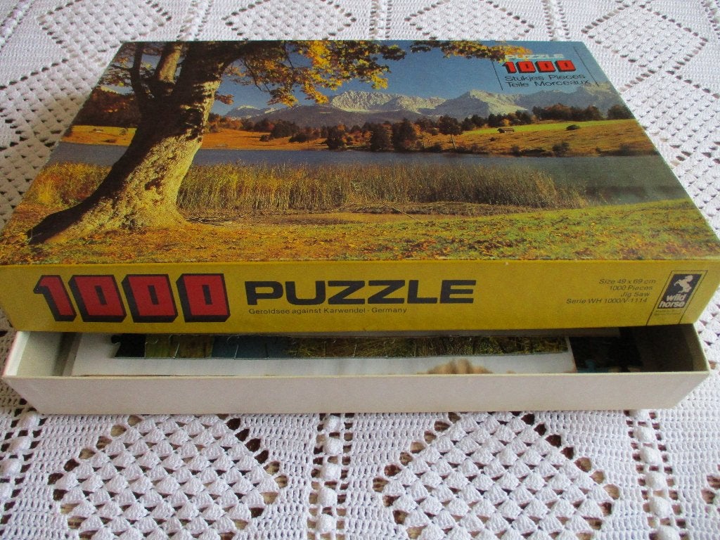 Puzzle Geroldsee avec Karwendel Allemagne 1000 pièces, Enlèvement ou Envoi, 500 à 1500 pièces, Comme neuf, Puzzle