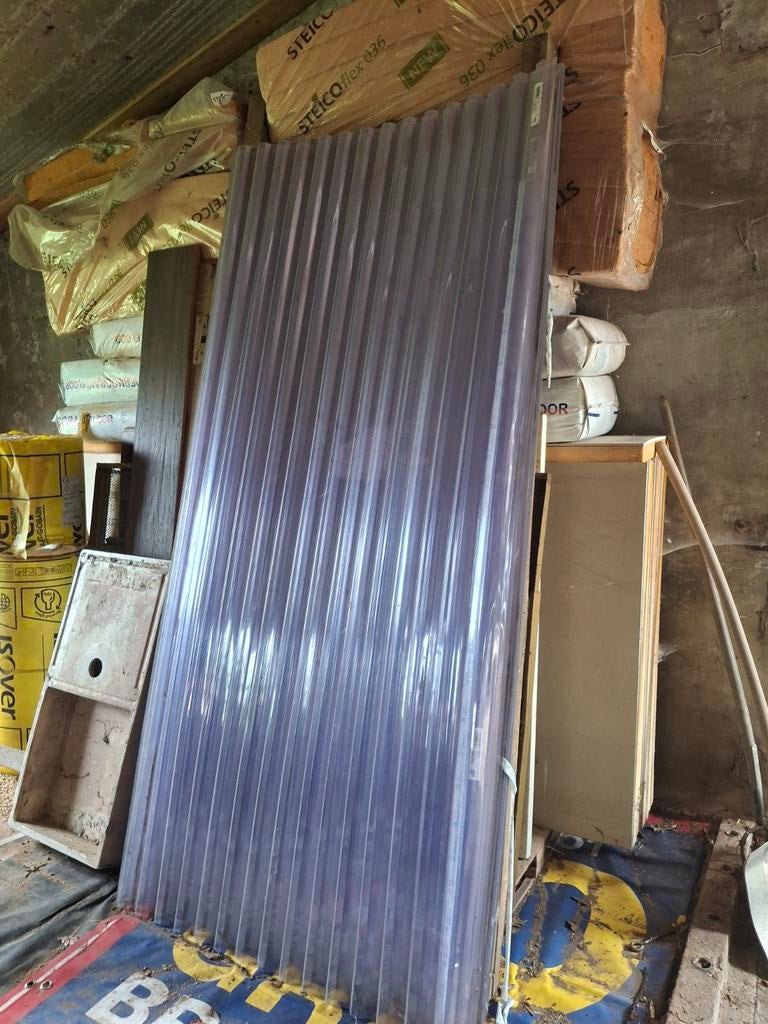 Nieuwe transparante kunststof golfplaten 24st., Doe-het-zelf en Bouw, Platen en Panelen, Ophalen
