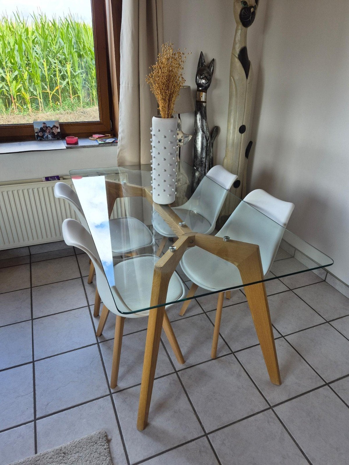 table en verre et chaises, Maison & Meubles, Enlèvement