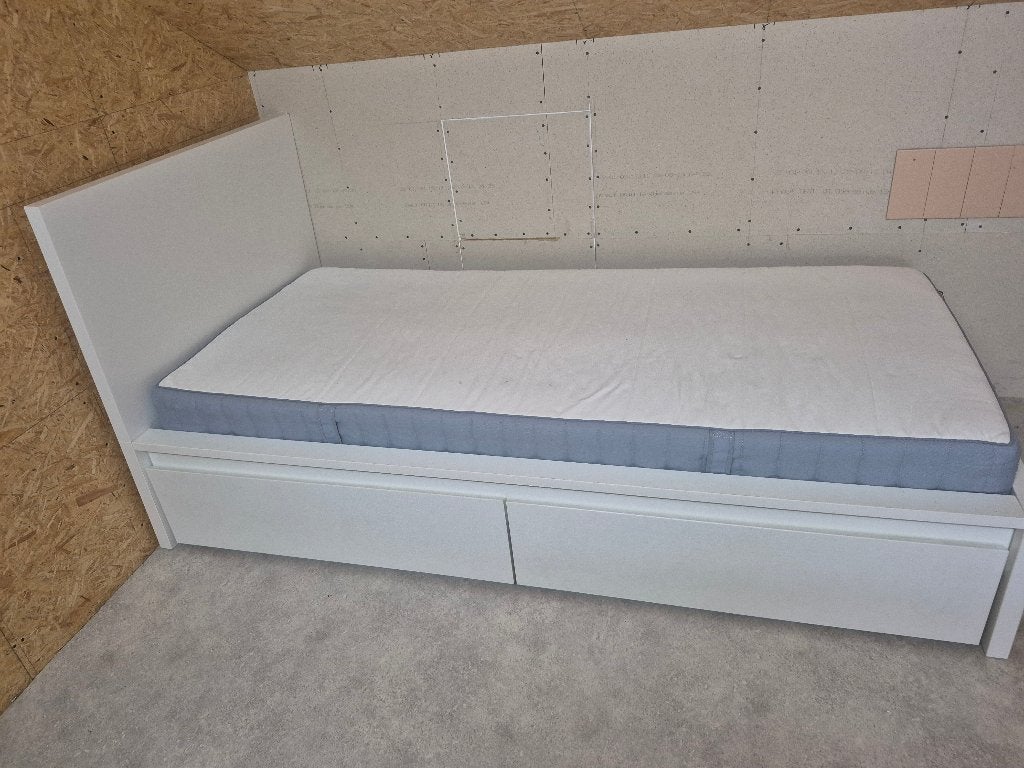 Bed, Ophalen, Eenpersoons, Wit, Zo goed als nieuw