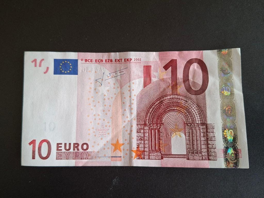 2002 Griekenland 10 euro oude serie Trichet code N022, Postzegels en Munten, Verzenden, Griekenland, 10 euro, Los biljet