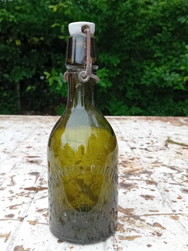 Oude vintage bierfles brouwerij Martens Zulte Anglo Belge, Ophalen of Verzenden