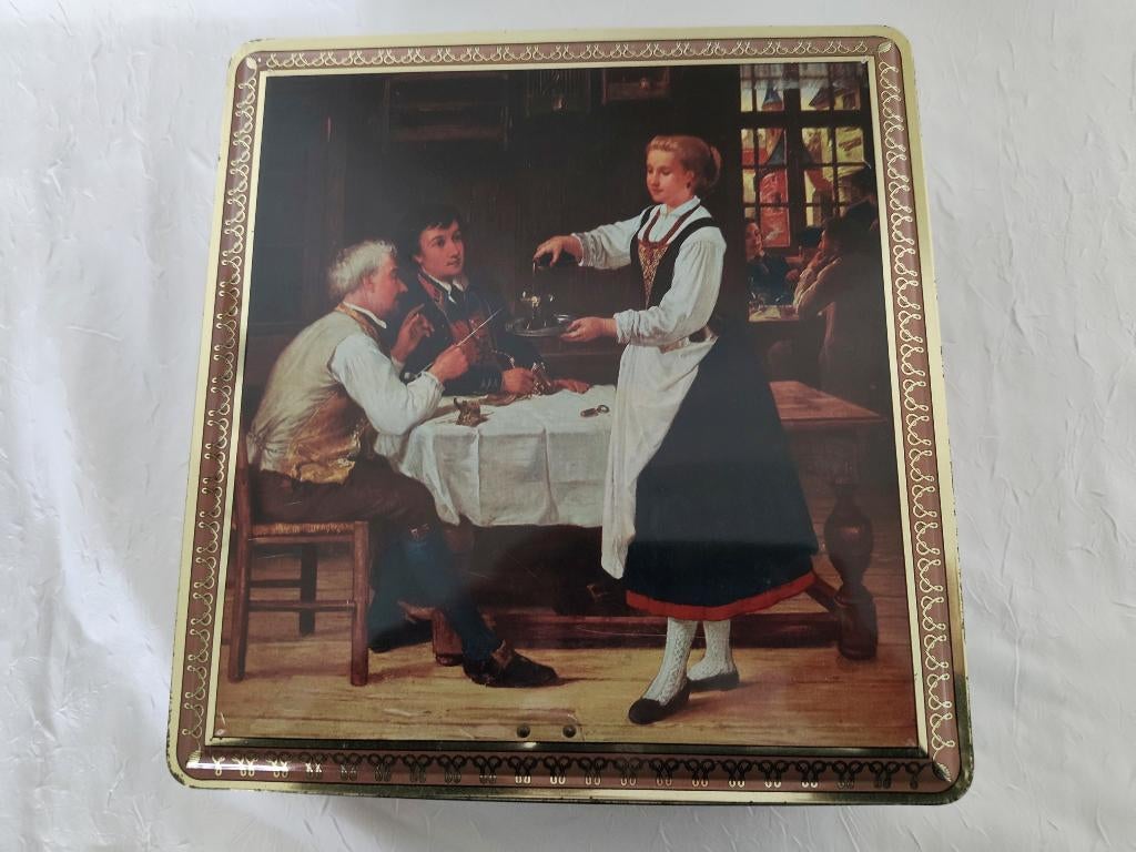 Blikken doos met schilderij van Jules Wagner "La Serveuse", Enlèvement ou Envoi, Comme neuf, Autre, Autres marques