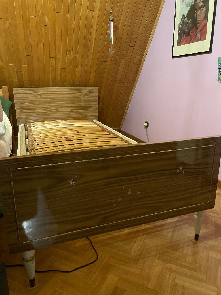 Eenpersoonsbed retro - vintage, Huis en Inrichting, Slaapkamer | Bedden, Ophalen, Gebruikt, Eenpersoons, Retro - vintage