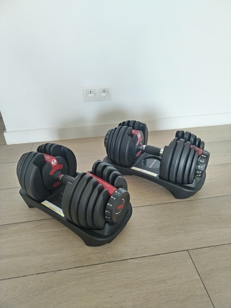 Haltère Bowflex à charge variable 2 à 24 kg, Sports & Fitness, Enlèvement, Comme neuf, Bras, Haltère