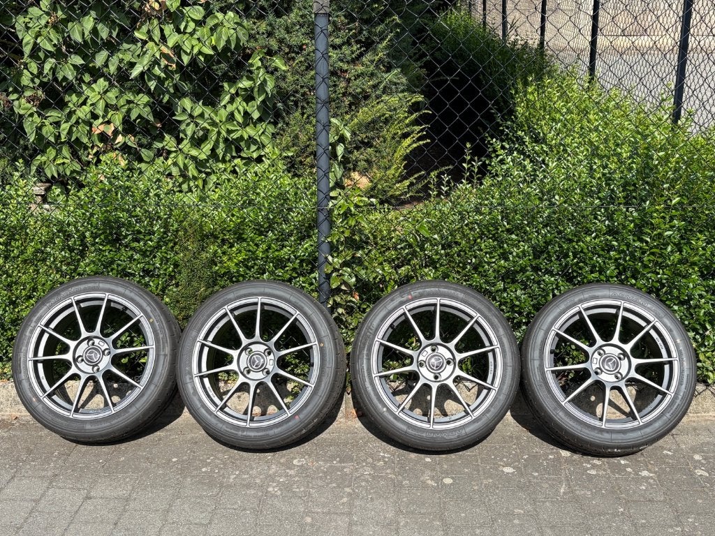 17 inch 4x100 wielen met banden en TPMS, Auto-onderdelen, Ophalen, Gebruikt, Banden en Velgen, 17 inch
