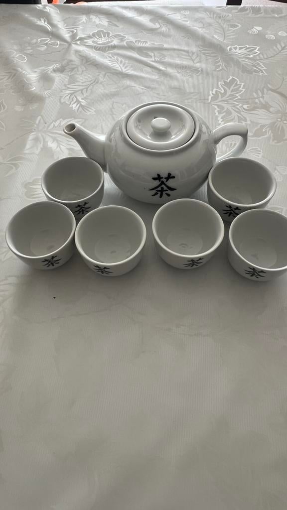 Théière et 6 tasses, Antiquités & Art, Enlèvement ou Envoi
