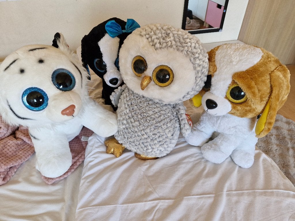 4 grote Ty knuffels samen, Kinderen en Baby's, Speelgoed | Knuffels en Pluche, Ophalen, Overige karakters, Overige typen, Middelgroot (20 tot 80 cm)
