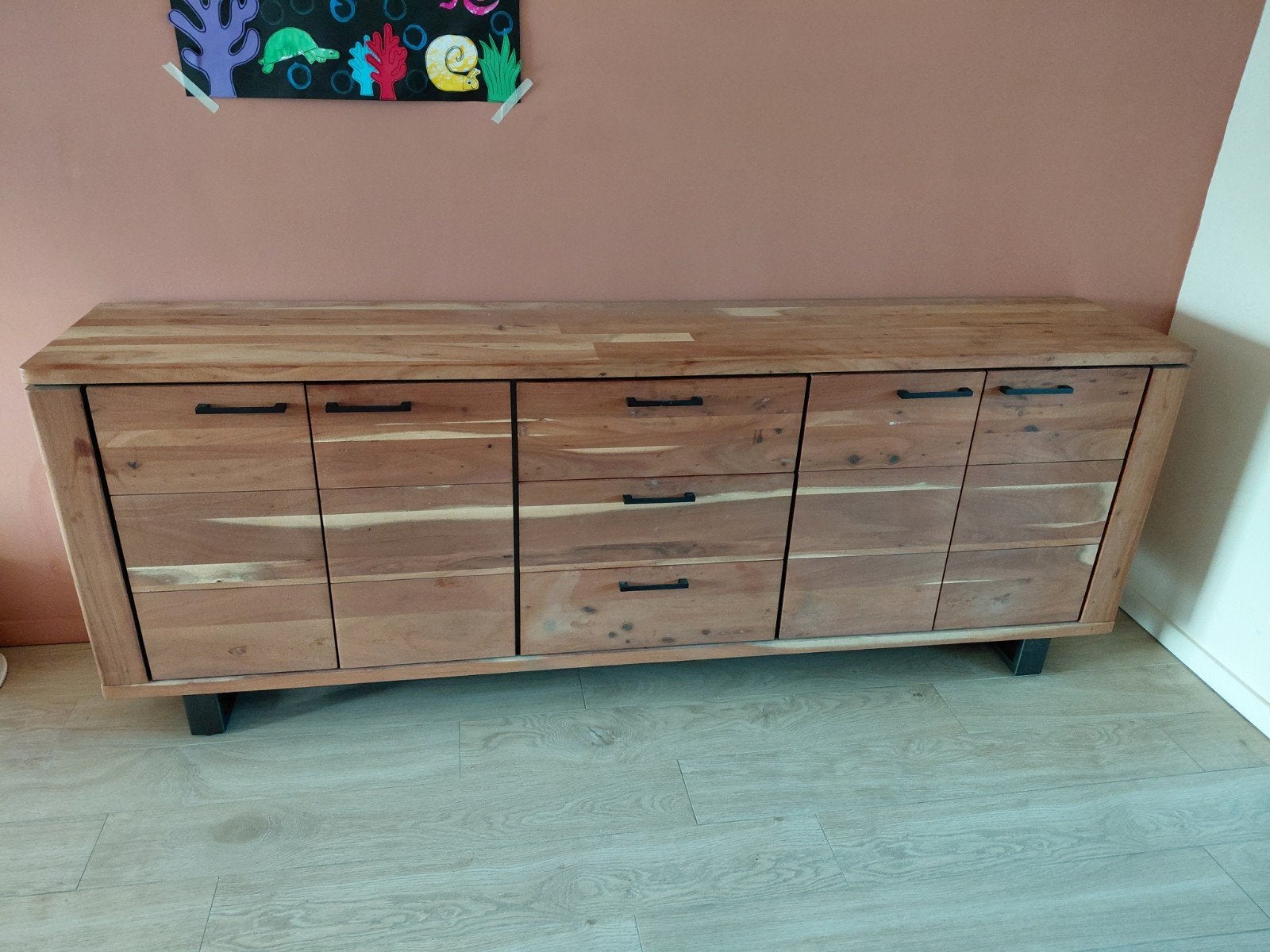Henders & Hazel Dressoir Quebec - Industriëel & Robuust, Avec tiroir(s), 25 à 50 cm, 200 cm ou plus, Comme neuf
