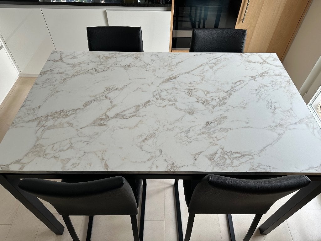 Keukentafel met stoelen, Ophalen, 100 tot 150 cm, 50 tot 100 cm, Zo goed als nieuw