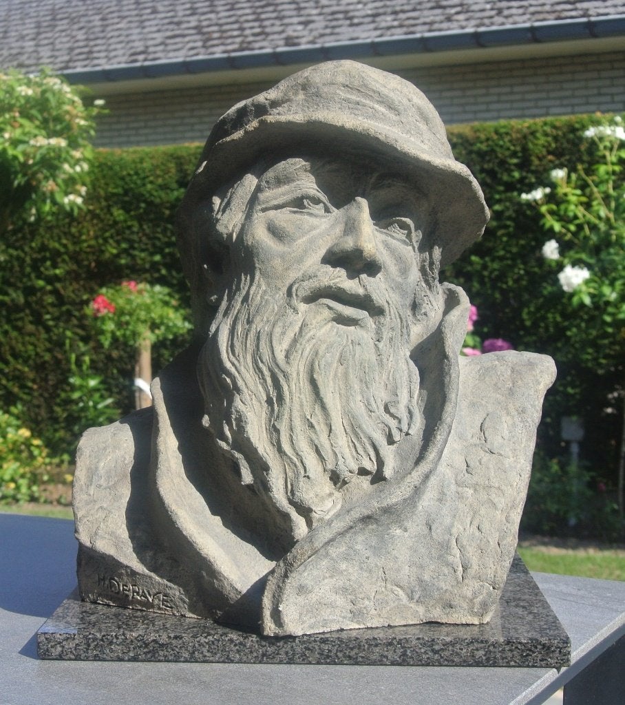 Beeld buste, Vert, Statue, Fait main, Homme