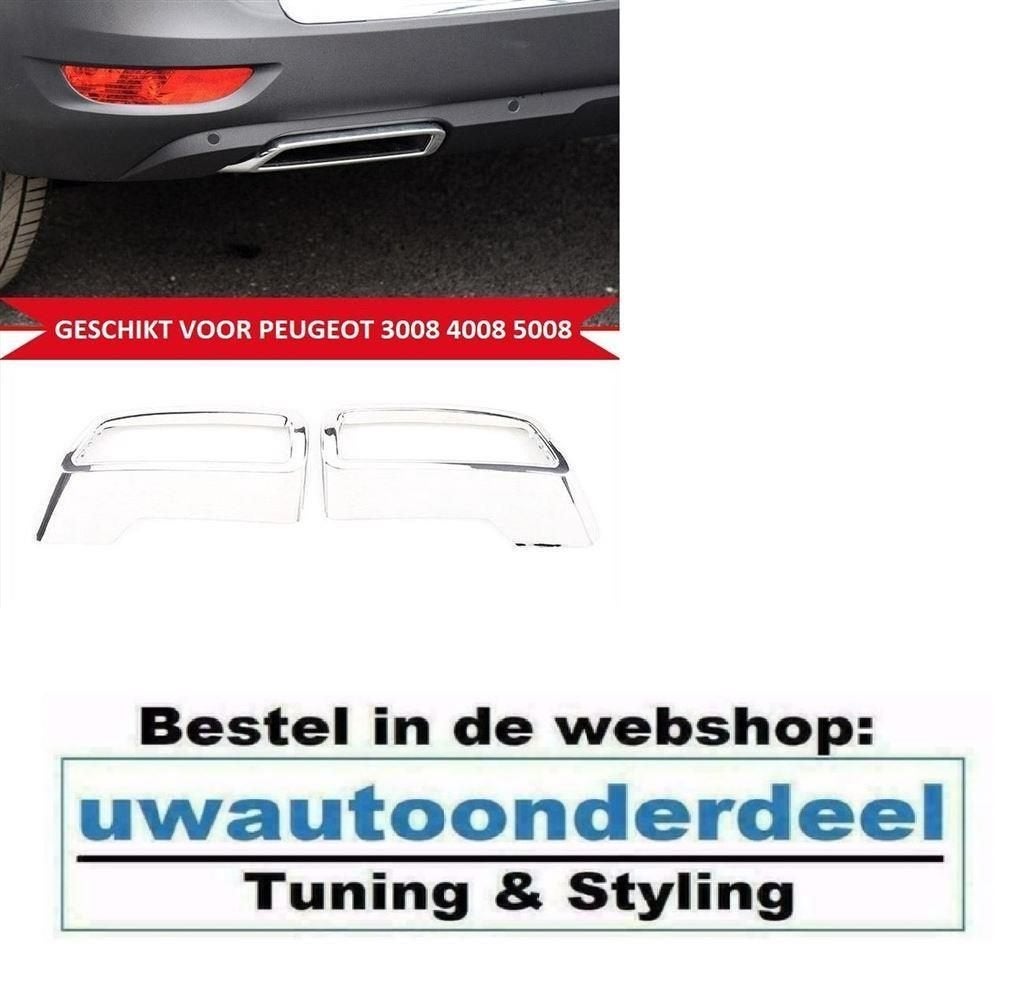 Chrome uitlaat trim Voor Peugeot 3008 4008 5008, Envoi