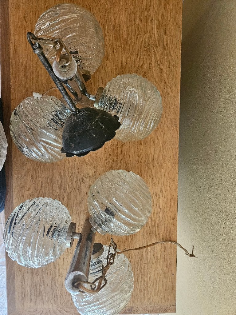lampes - suspensions - Vintage, Vintage, mid-century modern, Verre, Enlèvement, Utilisé