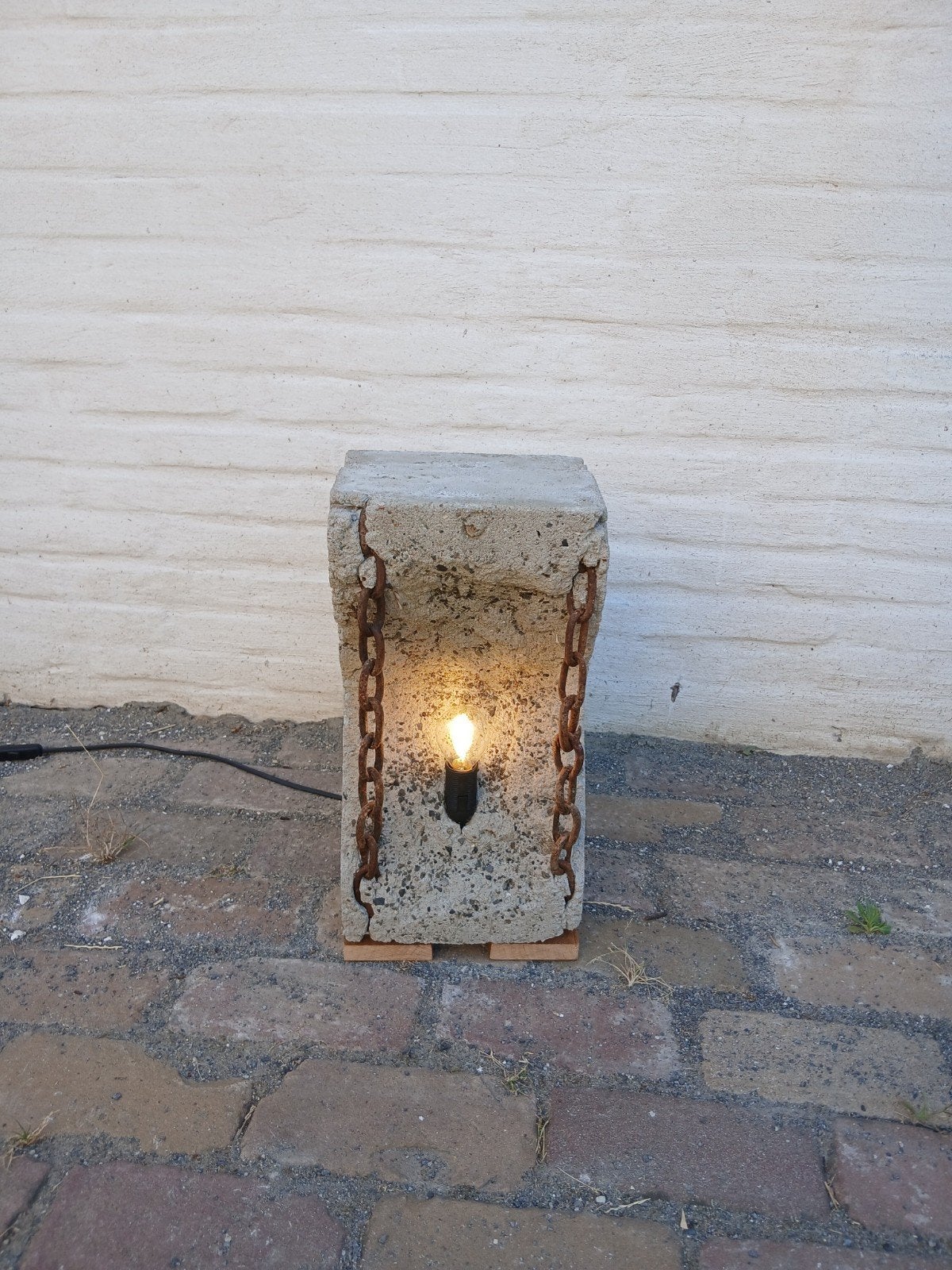 unieke betonnen lamp met zware kettingen, Ophalen, Nieuw