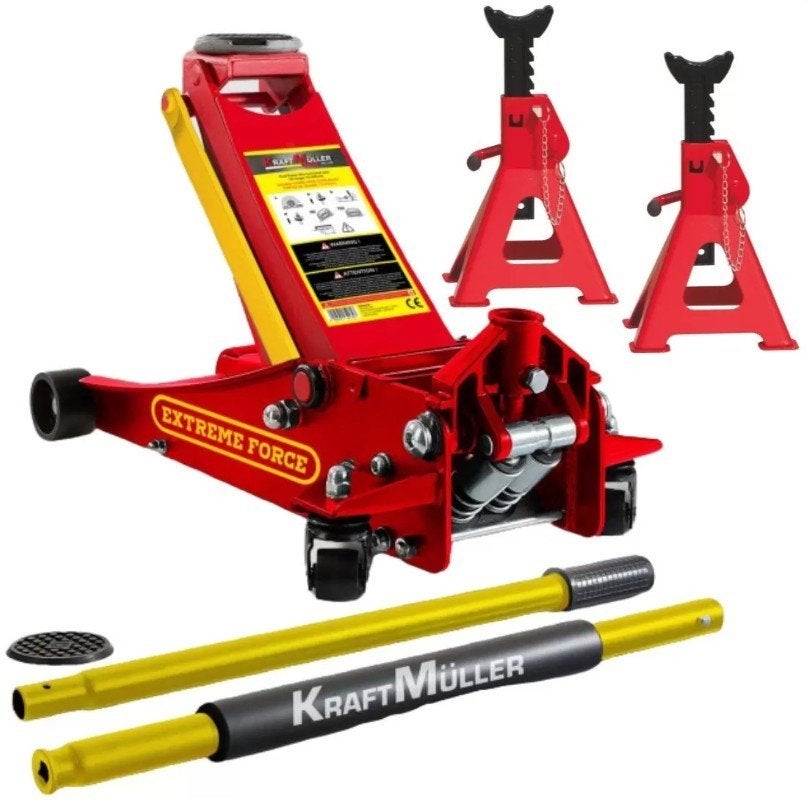Cric extra plat + chandelles 3 tonnes KraftMüller, Auto diversen, Autogereedschap, Nieuw, Ophalen