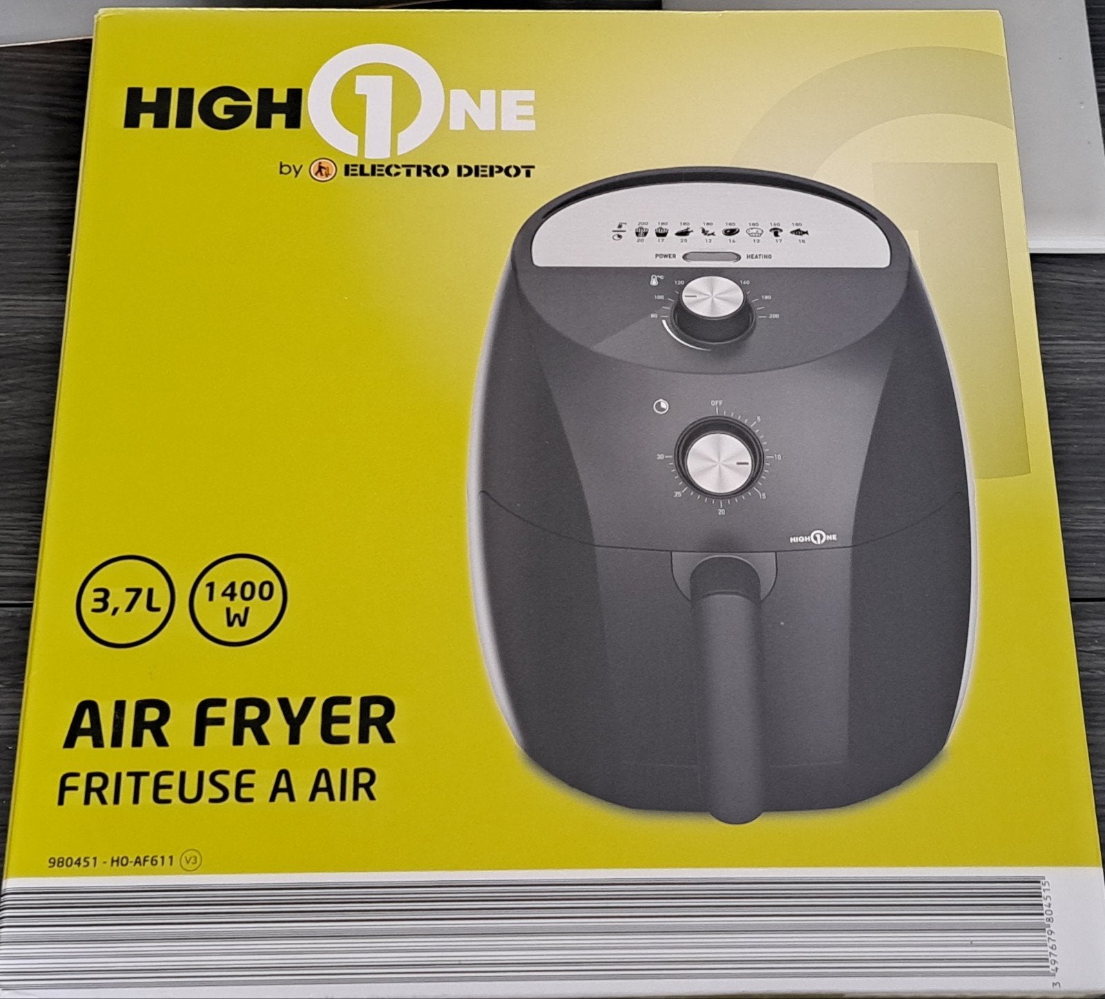 Airfryer High One, Electroménager, Friteuses à air, Enlèvement ou Envoi, Neuf, Friteuse à air, 1500 grammes ou plus