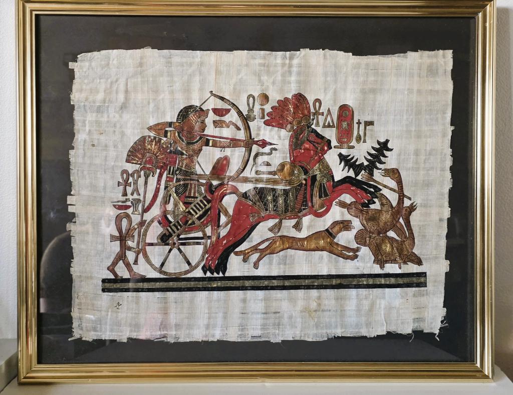 Papyrus met signatuur., Ophalen of Verzenden