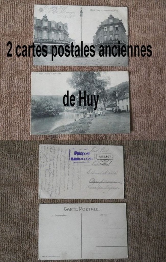 2 cartes postales anciennes de Huy, Collections, Enlèvement, Liège