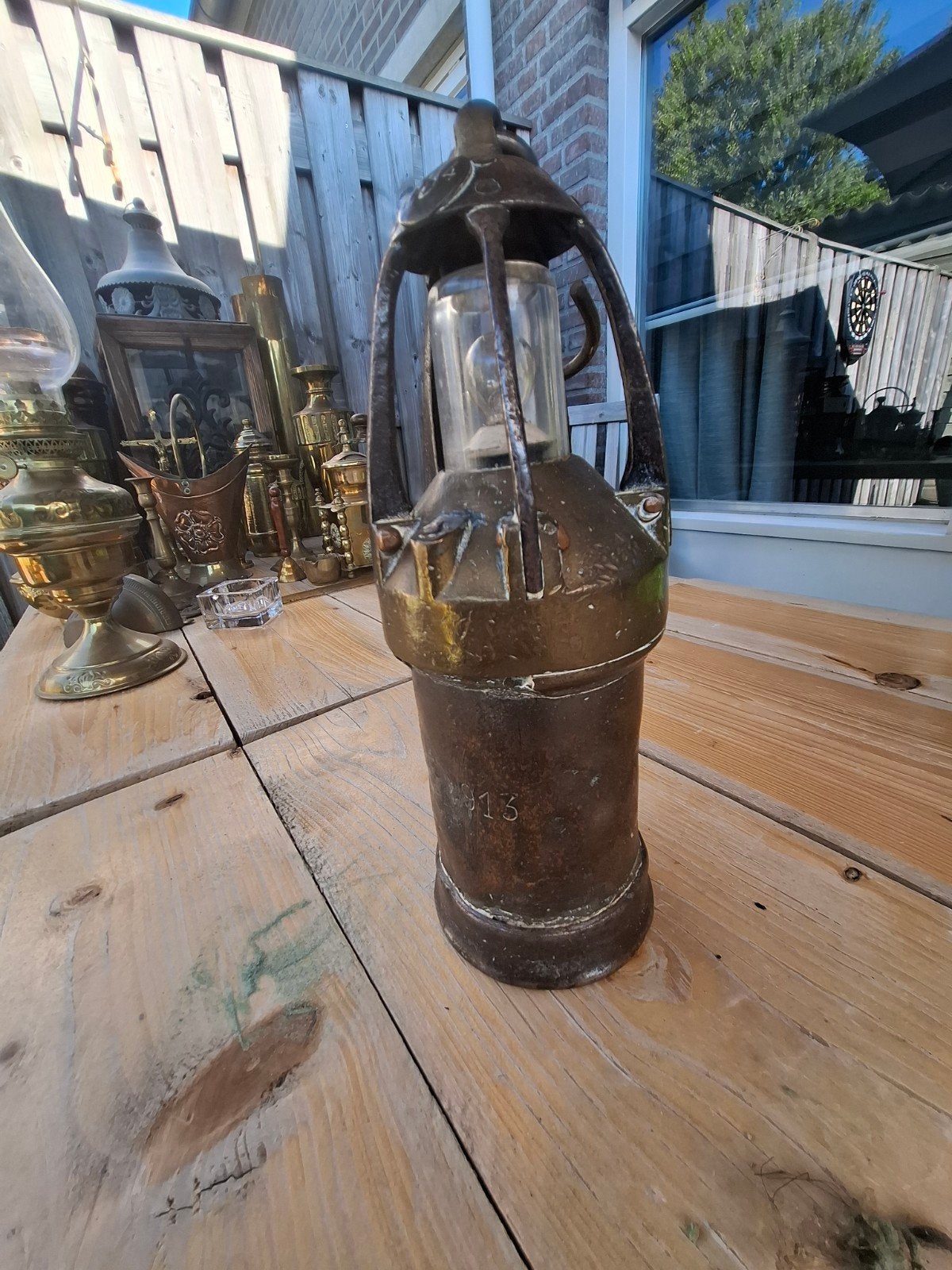 antieke mijnwerkerslamp uit 1913, Ophalen of Verzenden
