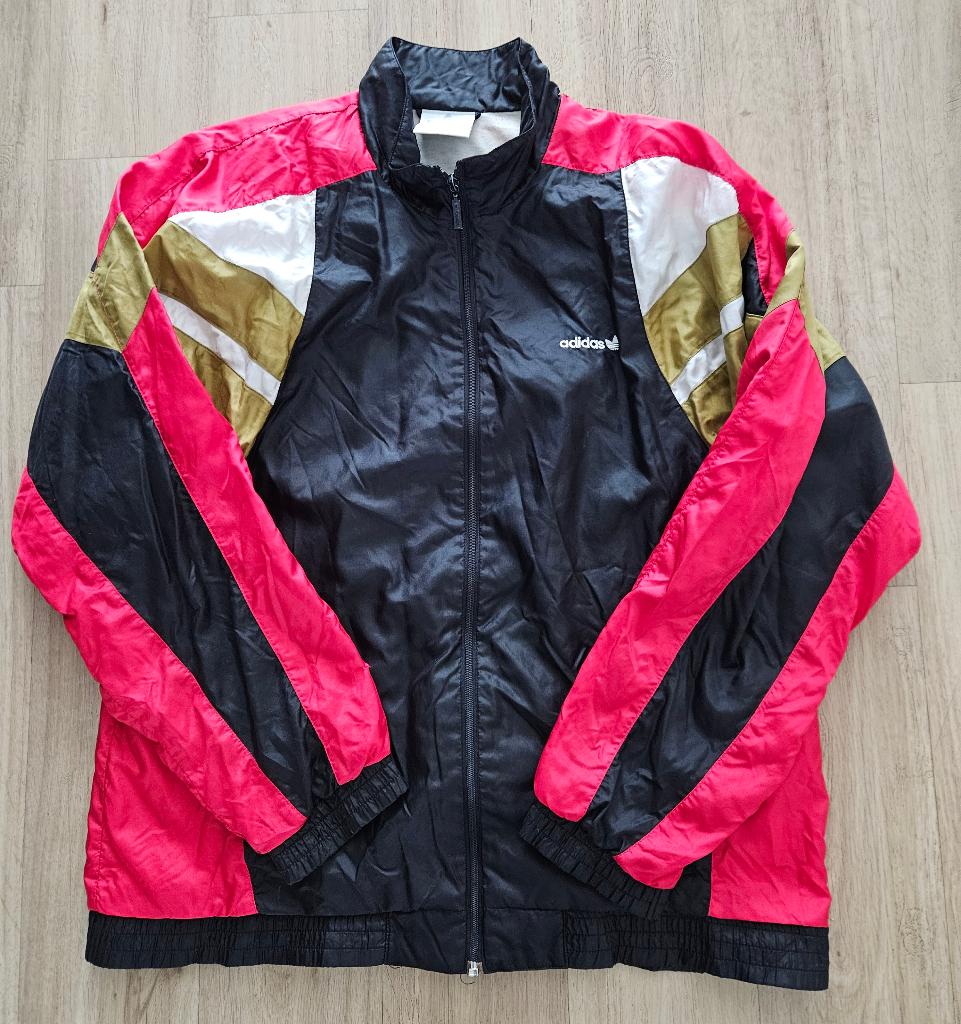 Adidas vintage windbreaker 1990s, Zwart, Maat 56/58 (XL), Ophalen of Verzenden, Zo goed als nieuw