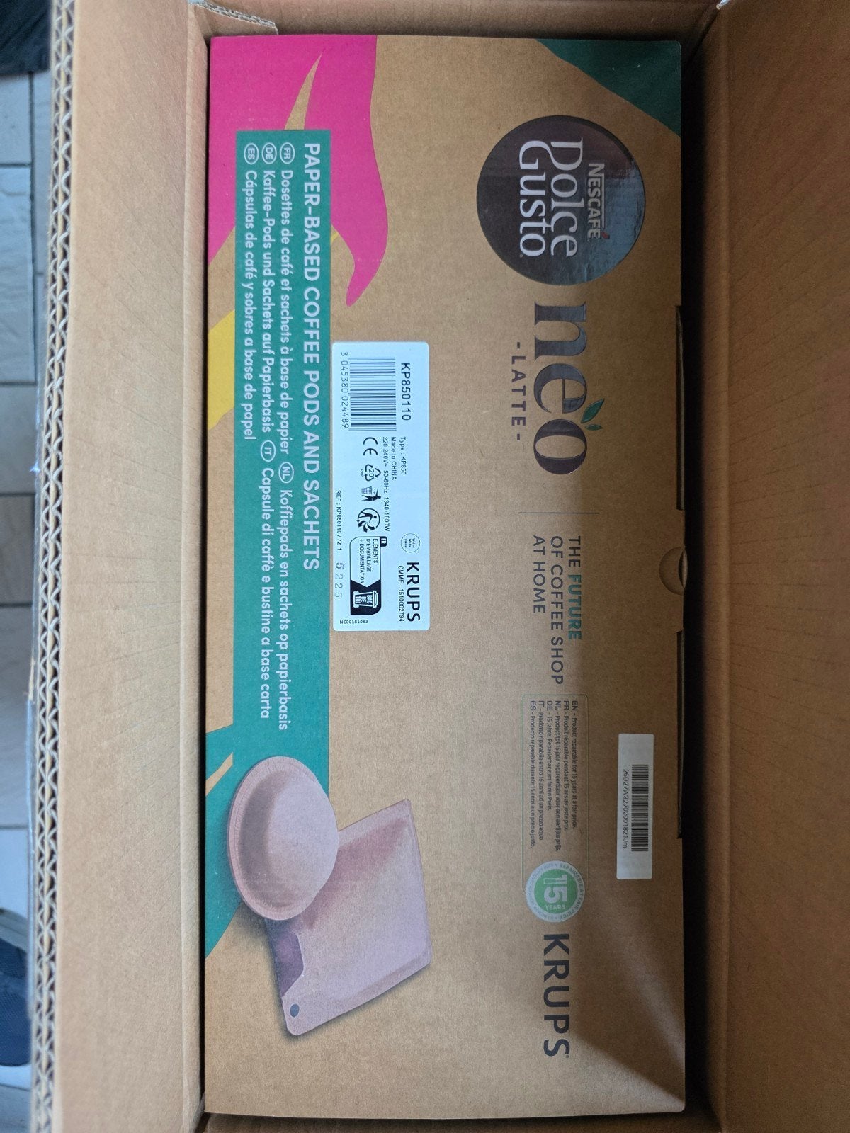 GLOEDNIEUW! Krups Dolce Gusto NEO LATTE (Wit - KP850110), Electroménager, Cafetières, Neuf, Enlèvement