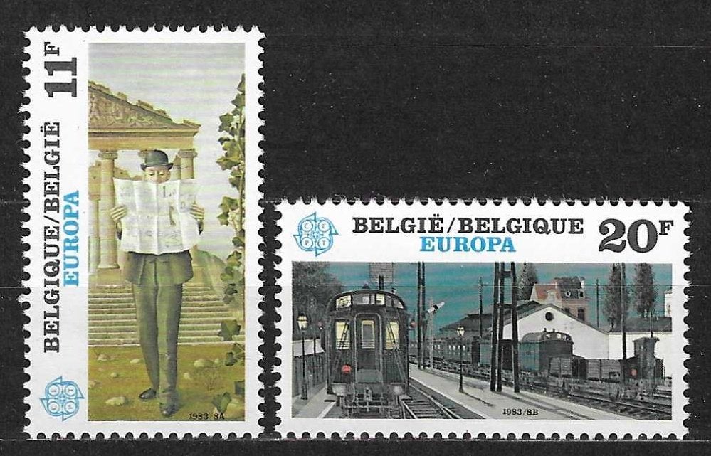 België OPC 2092-93 Europa Schilderijen Paul Delvaux **, Europa, Ophalen of Verzenden, Postfris, Postfris