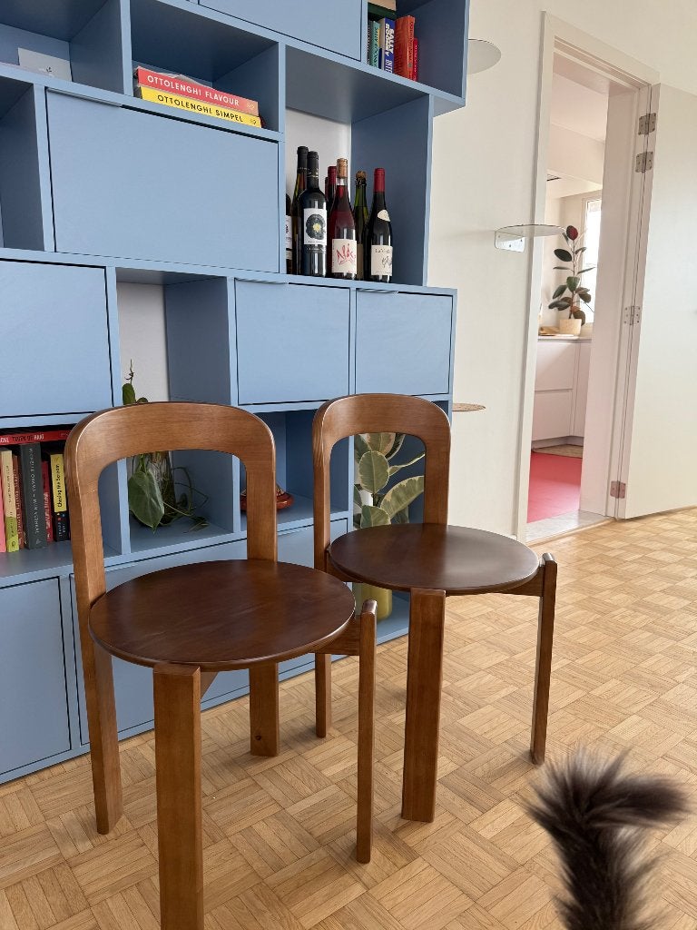 Design stoelen te koop, Huis en Inrichting, Ophalen, Twee, Bruin, Scandinavisch