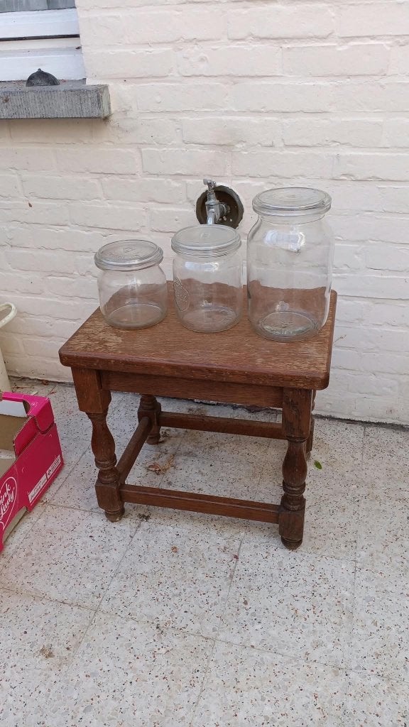 voorraad potten 3st, Ophalen, Gebruikt, Glas