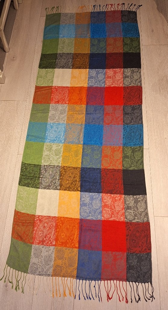 Kleurrijke Pashmina sjaal, Pashmina, Enlèvement ou Envoi, Comme neuf, Écharpe