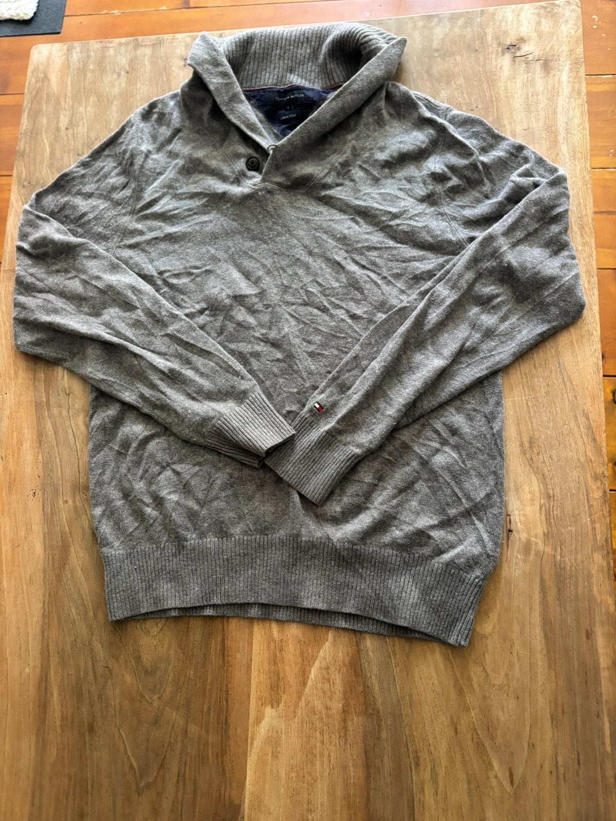 Tommy hilfiger grijze wollen coltrui, Kleding | Heren, Ophalen of Verzenden, Zo goed als nieuw, Maat 52/54 (L), Grijs