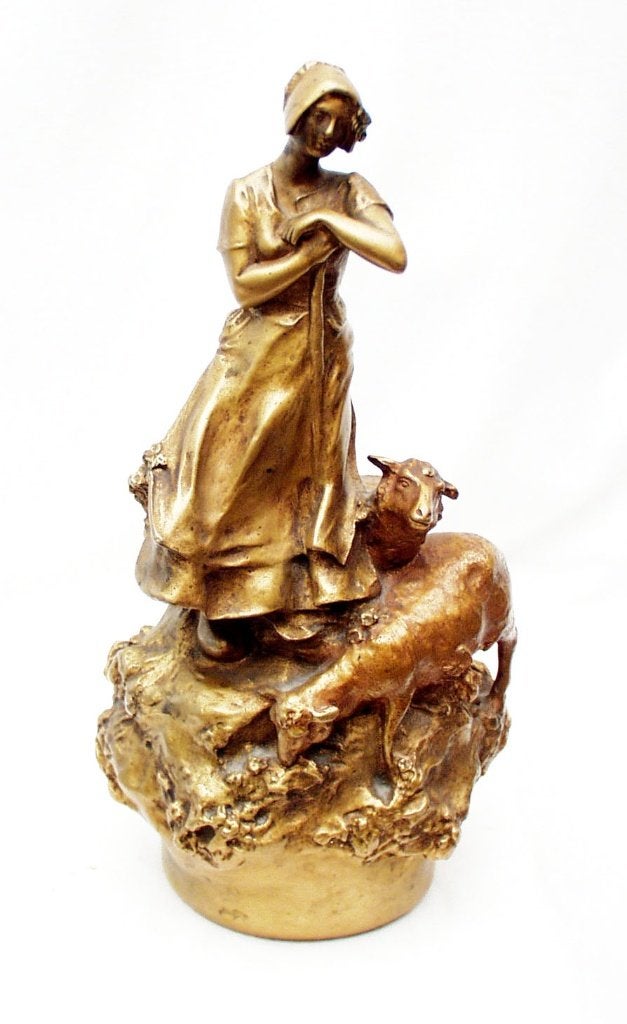 Charles Korschann - Bronzen Beeld - Louchet - Parijs., Gemerkt, Ophalen of Verzenden, Brons, 20 - 50 cm