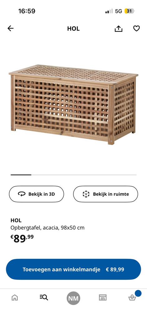 Opbergtafel, Huis en Inrichting, Ophalen, Gebruikt