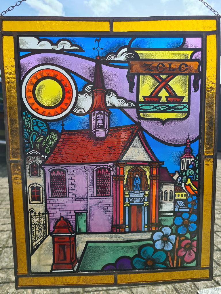 Glasraam Zele van kouterkapel, Antiek en Kunst, Ophalen