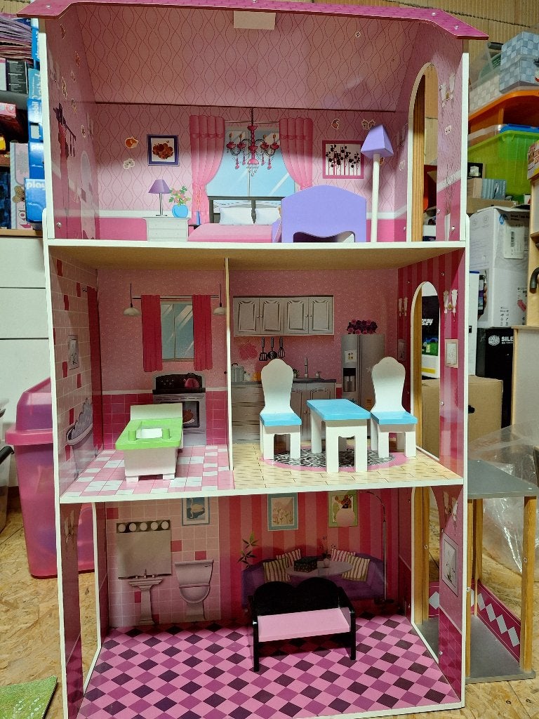 poppenhuis met meubels 50€, Ophalen, Zo goed als nieuw, Poppenhuis