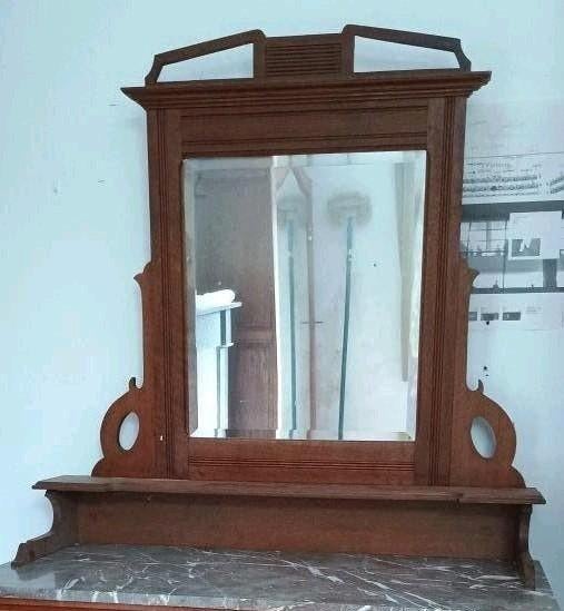 Miroir de meuble toilette style art nouveau tardif/ art deco, Antiquités & Art, Enlèvement