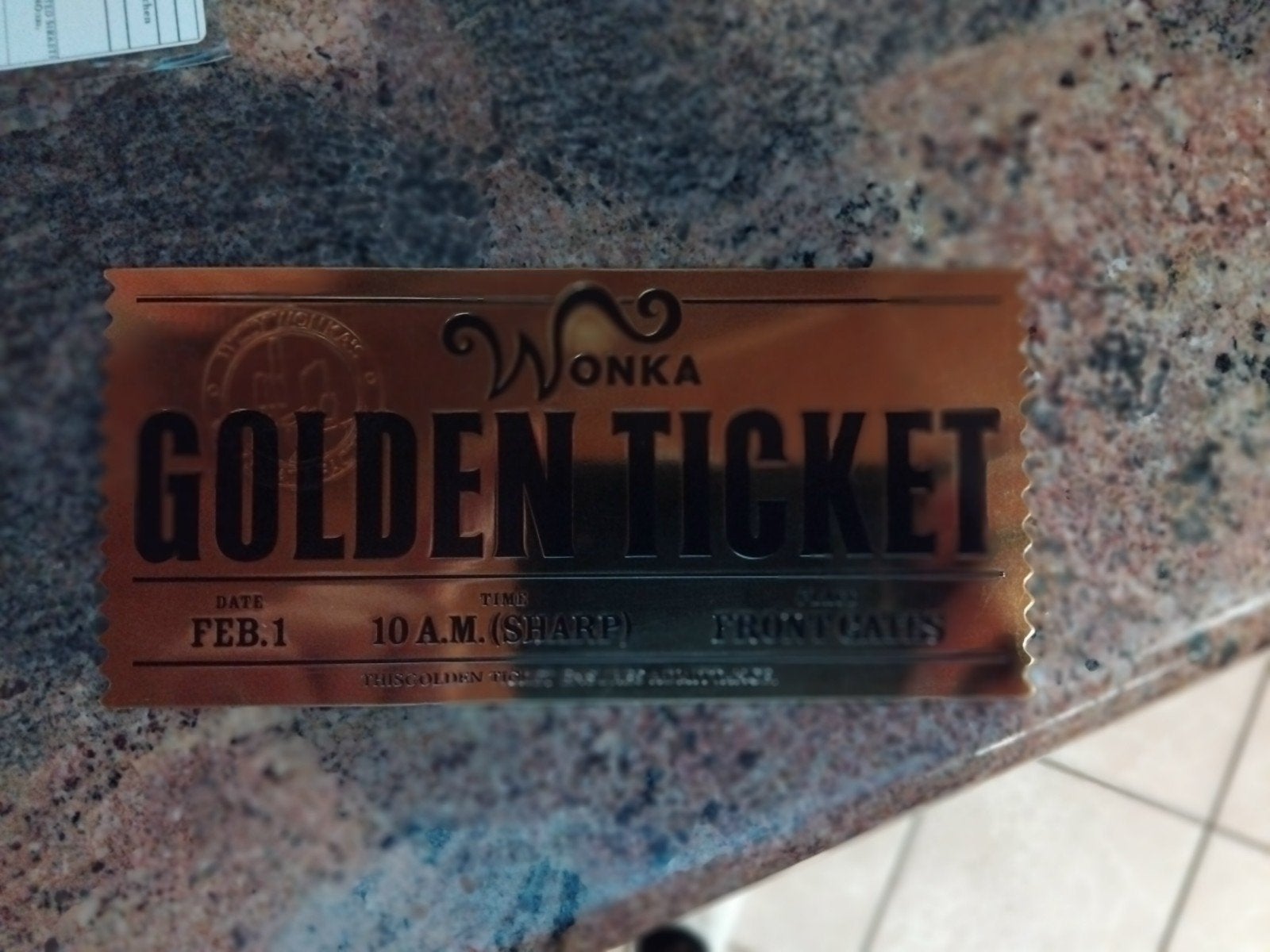Original ticket willy wonka, Ophalen, Overige materialen, Minder dan 50 cm, Nieuw