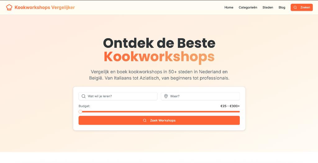 TE KOOP: Kooklessen punt com –Domein + Site, Ophalen