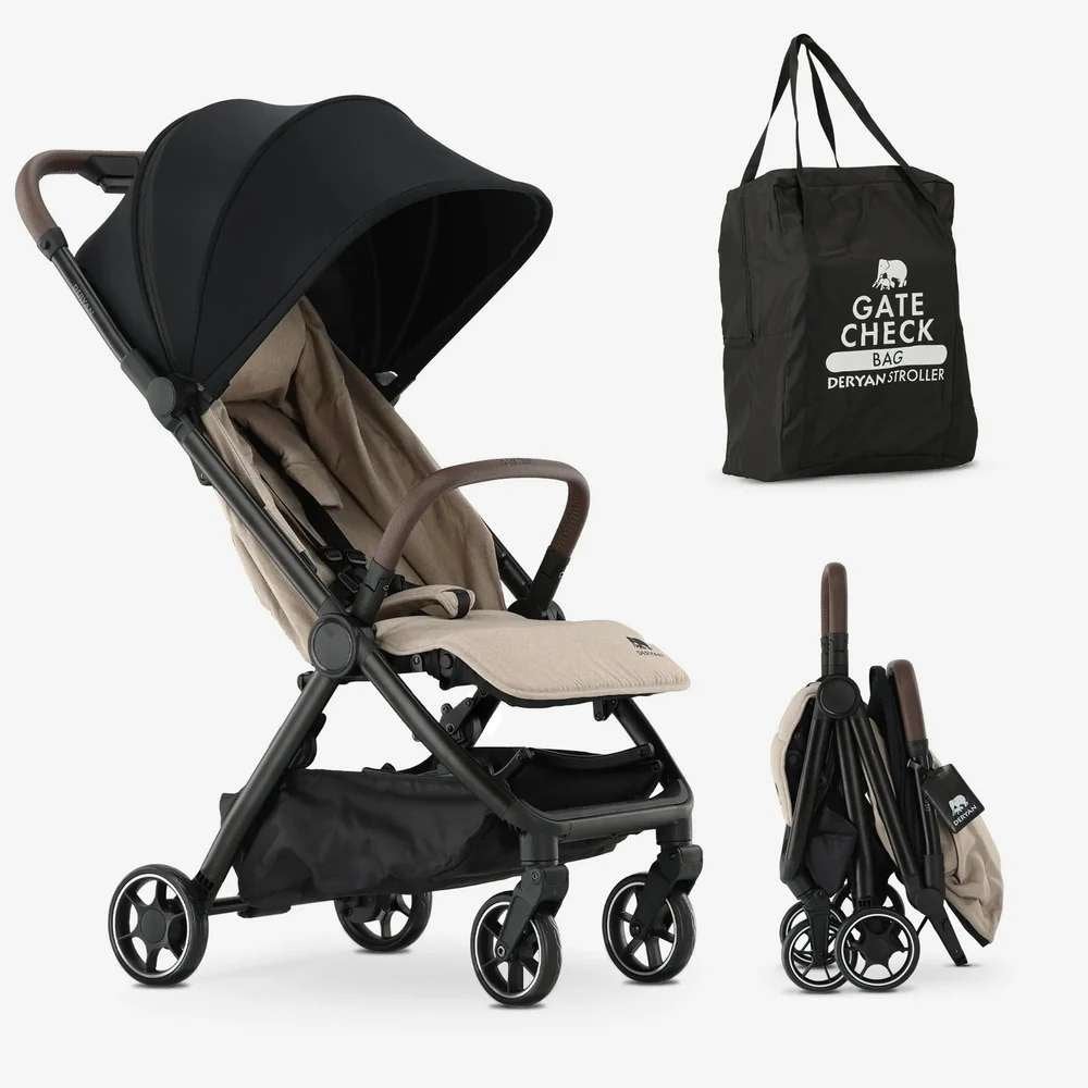 DERYAN Air-Buggy – Lichtgewicht Reisbuggy - Nougat, Kinderen en Baby's, Ophalen of Verzenden, Zo goed als nieuw, Overige merken