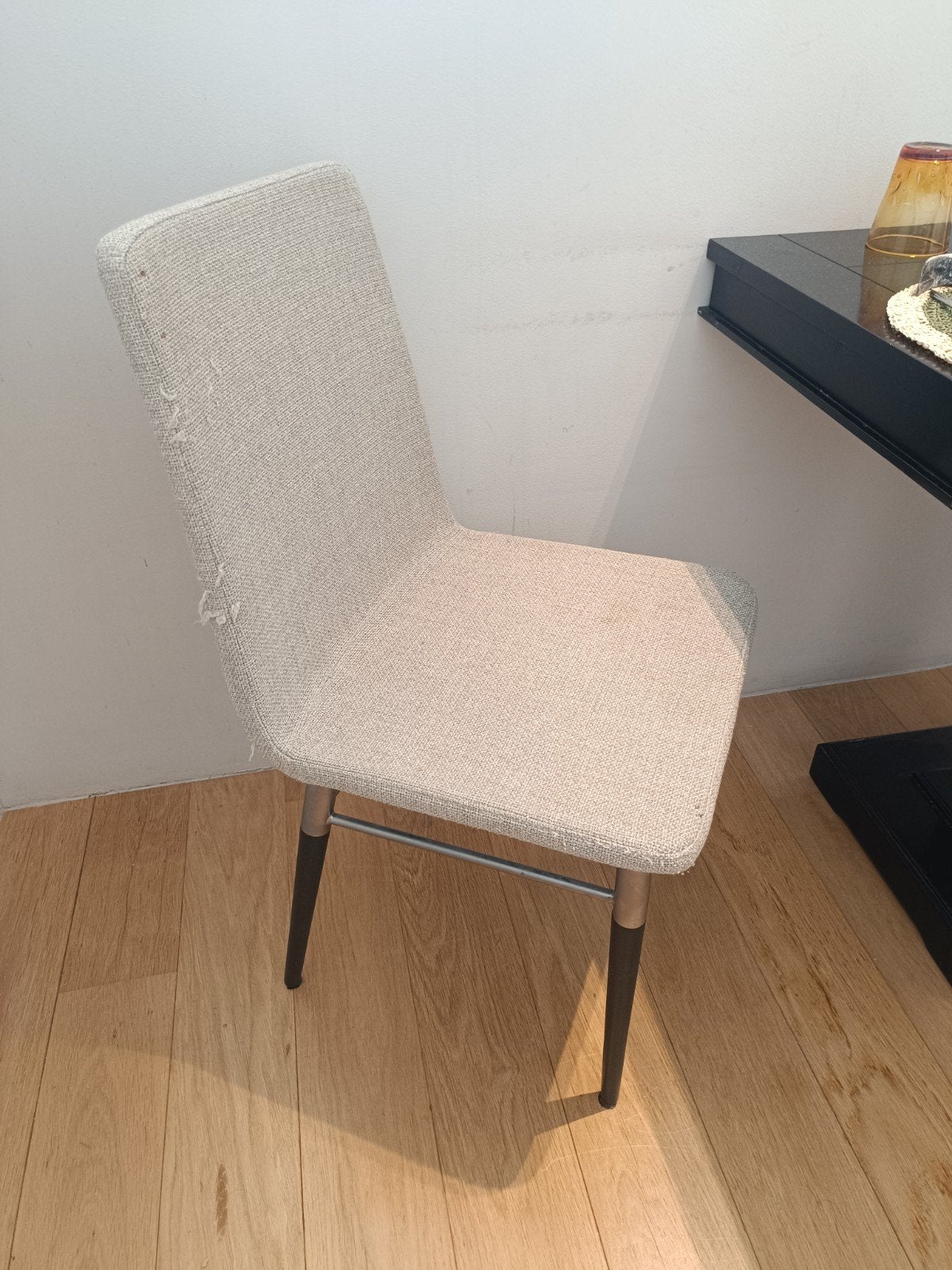 Set van 2 stoelen met beige stoffen zitting, Ophalen