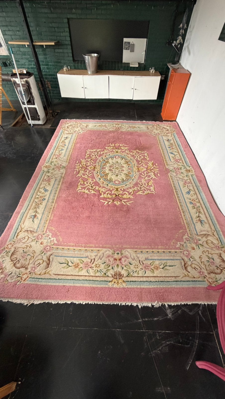 Prachtig groot handgeknoopt Indisch wollen tapijt-330x249cm, Ophalen, Gebruikt, Blauw, 200 cm of meer