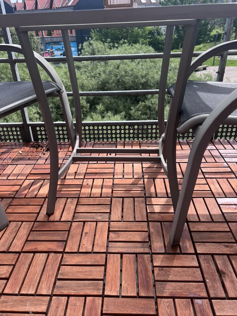 terrastafel en 2 stoelen, Inox, Gebruikt, Ophalen, 2 zitplaatsen