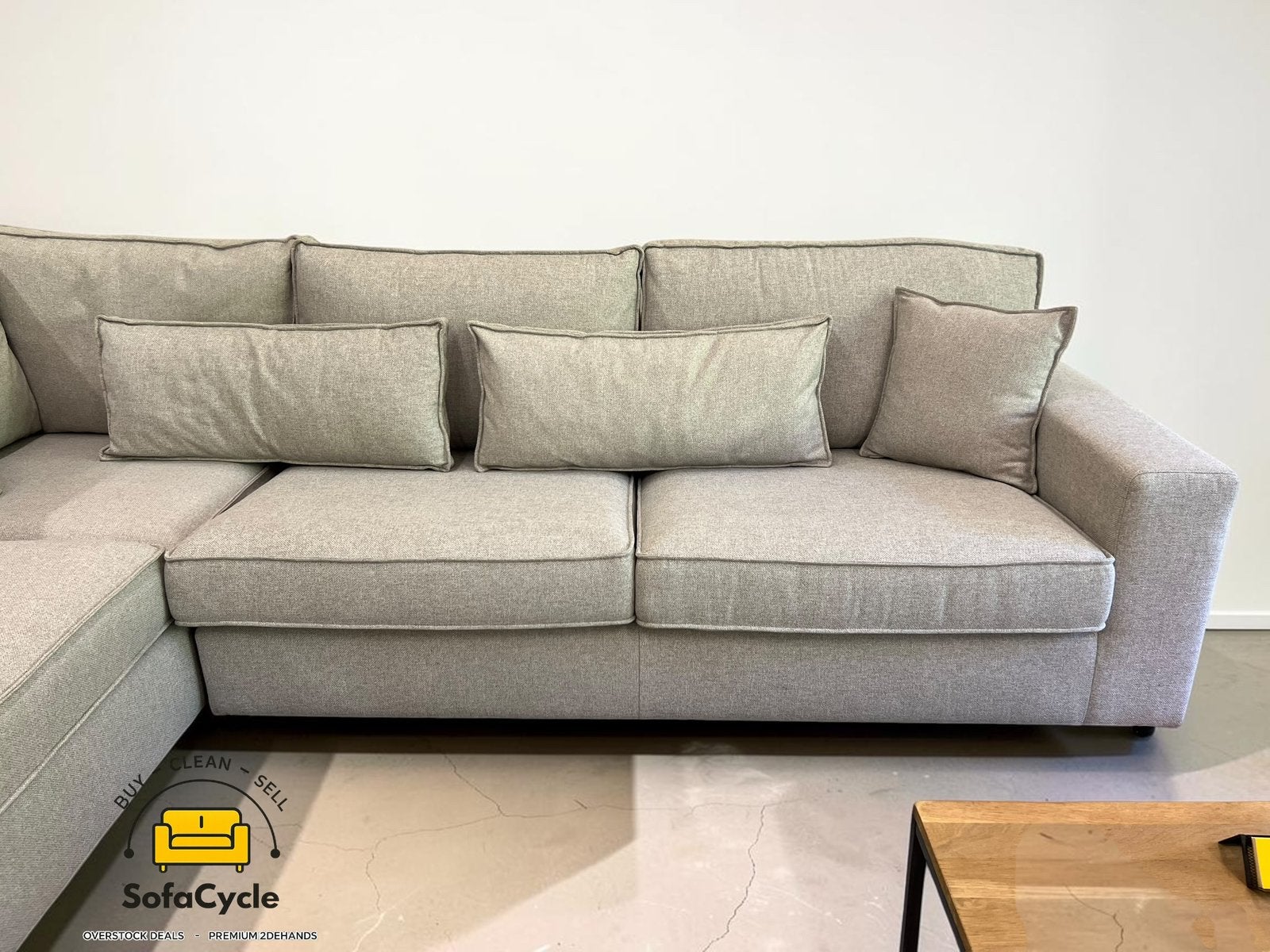 Chaise d'angle New Grey - Livraison à domicile/Sofacycle, Enlèvement ou Envoi, Comme neuf, SofaCycle, Info@sofacycle.be